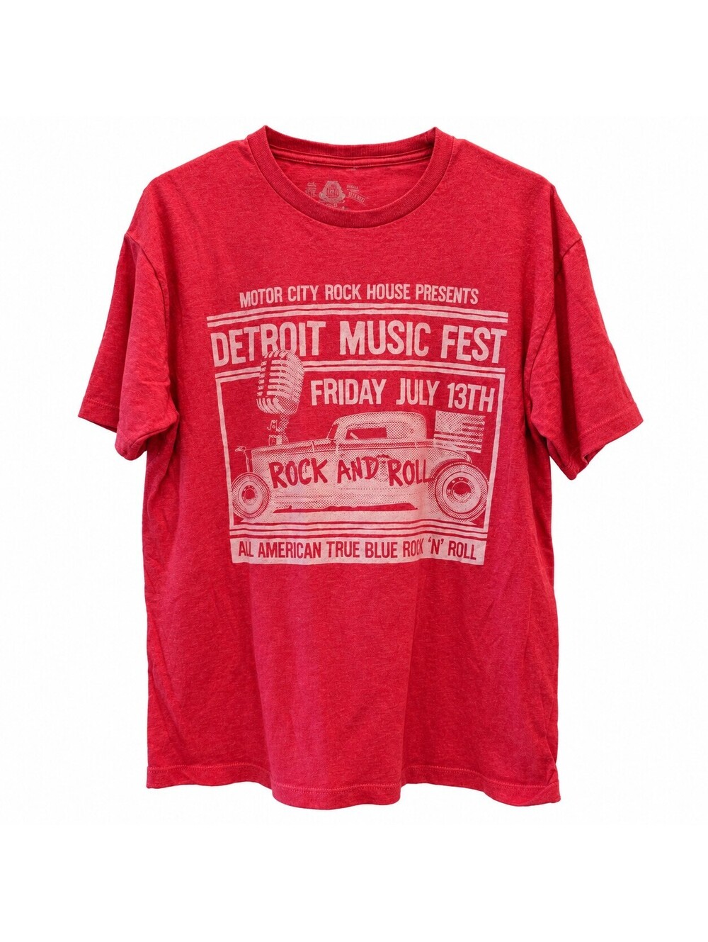American Rag Red Detroit Music Fest Rock and Roll Graphic T-Shirt Size Large